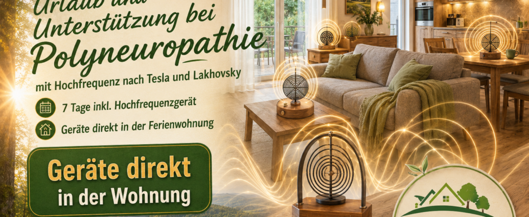Urlaub mit Hochfrequenz bei Ferienwohnungen Anna & Herbert Gutegenbrunn - Ferienwohnungen Gutenbrunn Werbebanner für Ferienwohnungen Anna & Herbert Gutegenbrunn mit Hochfrequenzgeräten für einen barrierefreien Urlaub im Waldviertel.