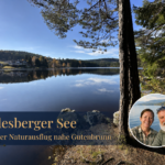 Nature Walk at Edlesberger Lake - Gutenbrunn Vacation Rentals A couple enjoys the view of Lake Edlesberg near the Anna & Herbert Gutegenbrunn vacation rentals in the Waldviertel region.